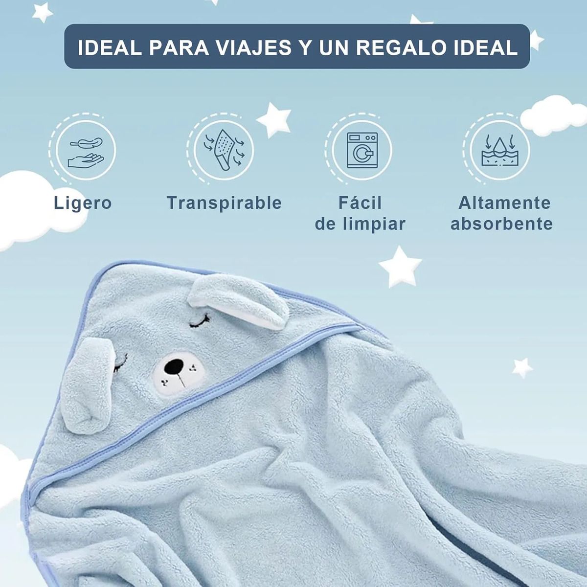 GENERICO - 2 Piezas Toalla De Baño Con Capucha Para Niño Absorbentes