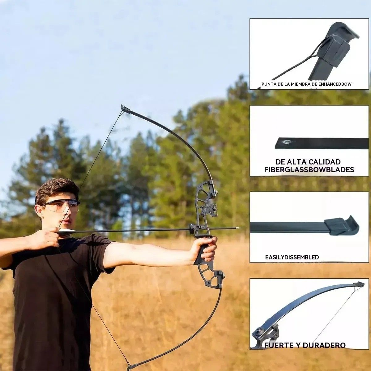 KUANGYE - Arco Recurvo Deportivo Con Flechas Y Accesorios Para Adultos