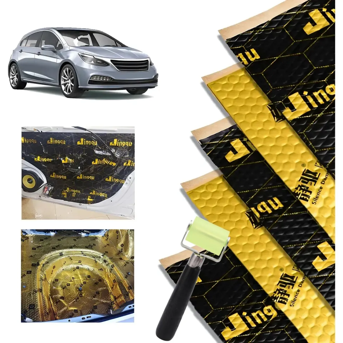 KUANGYE - 10 Piezas Hojas Insonorizante Grandes Para Auto 80×46cm 2mm