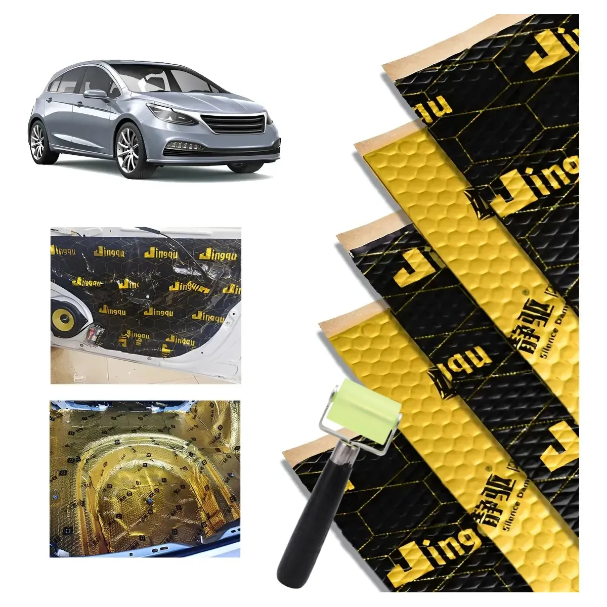 KUANGYE - 10 Piezas Hojas Insonorizante Grandes Para Auto 80×46cm 2mm