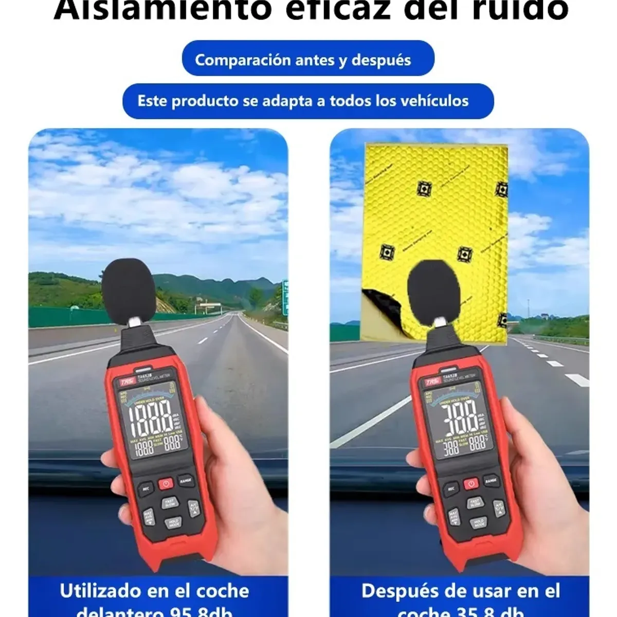 KUANGYE - 10 Piezas Hojas Insonorizante Grandes Para Auto 80×46cm 2mm
