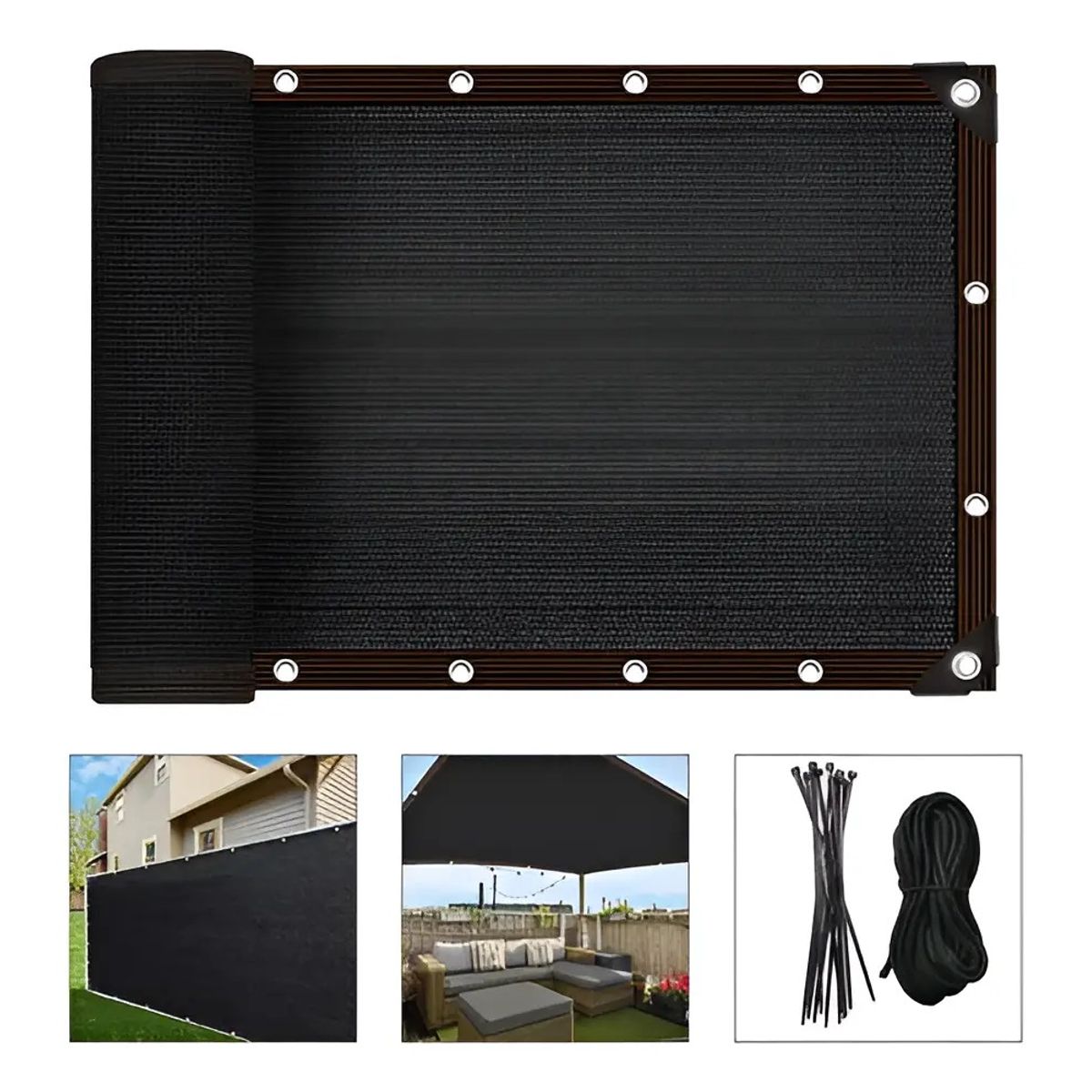 GENERICO - Valla De Malla Privacidad Fijaciones 2x5m Tasa Sombreado 90%