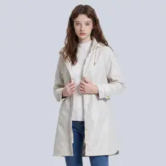 EASTONE - Chaqueta Mujer Impermeable Larga Elegante