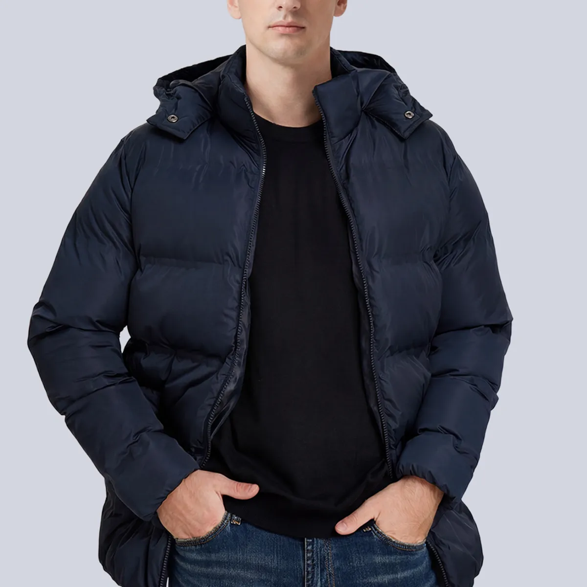 EASTONE - Parka Hombre Invierno Acolchada con Capucha