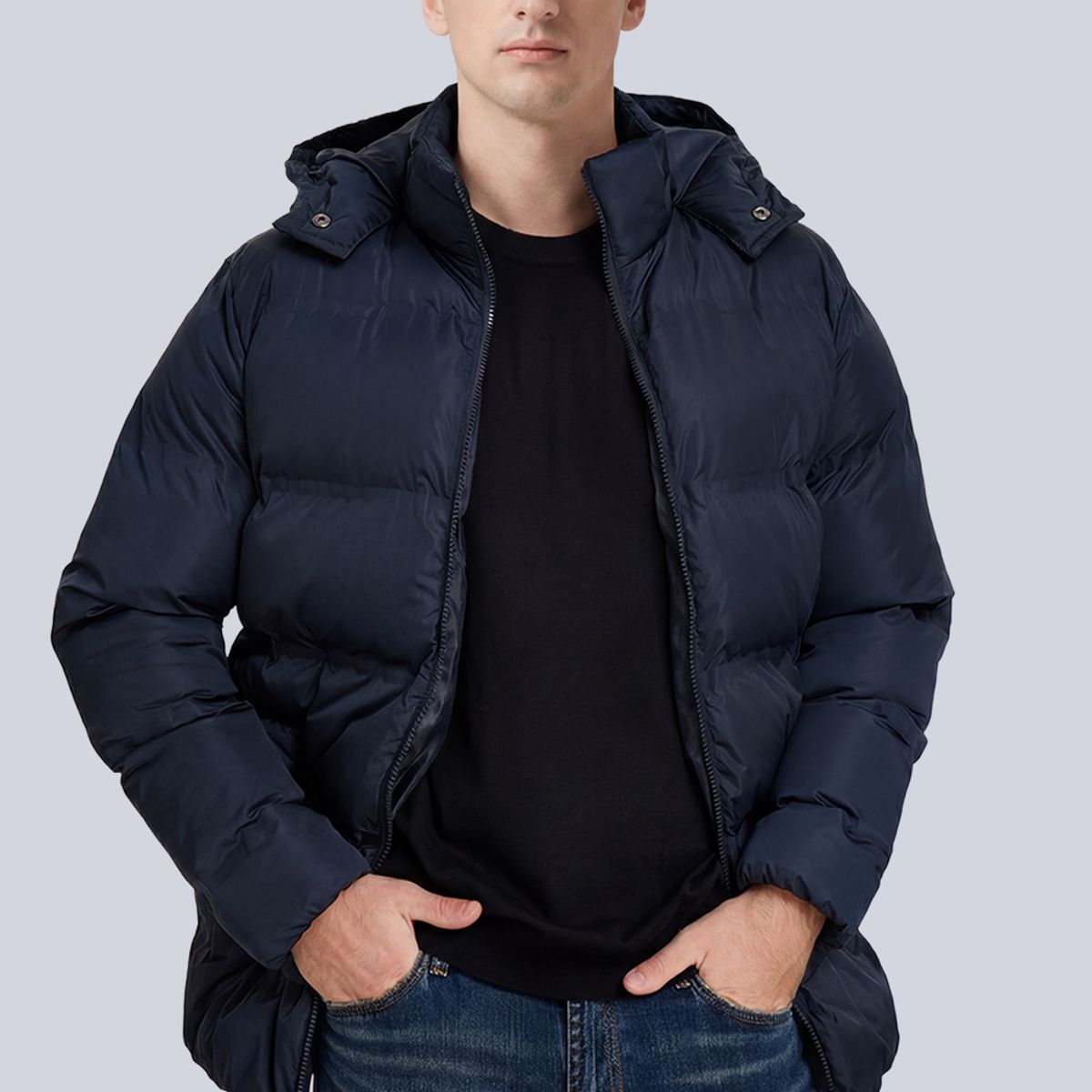 EASTONE - Parka Hombre Invierno Acolchada con Capucha