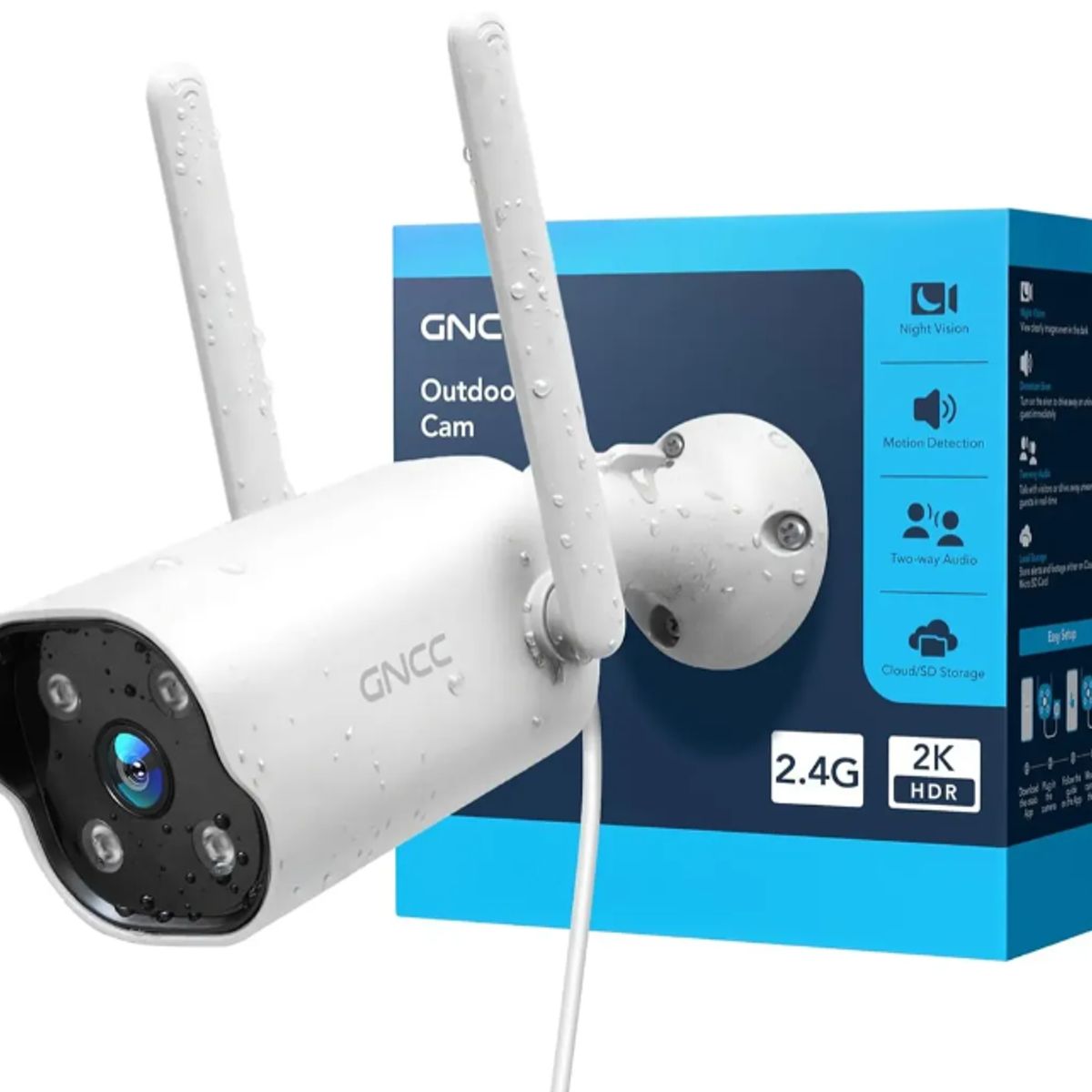 GENERICO - Cámara De Seguridad Gncc Con Resolución 3mp Visión Nocturna Blanco