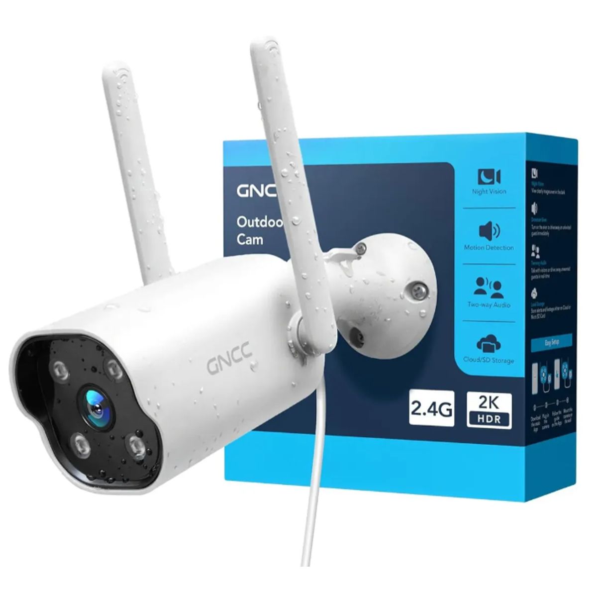 GENERICO - Cámara De Seguridad Gncc Con Resolución 3mp Visión Nocturna Blanco