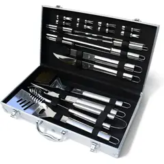 MOVI - Set de Utensilios de Asado 18 Piezas Acero Inoxidable con Maletín