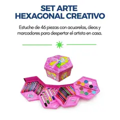GENERICO - Set de Arte Creativo Hexagonal de 46 Piezas