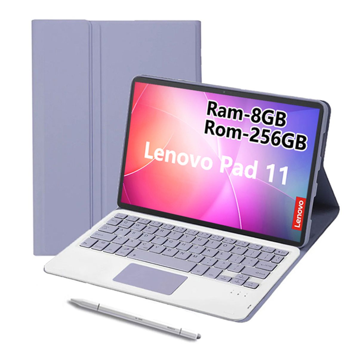 LENOVO - Tablet Lenovo Pad 11 2025 8+256GB 11" WIFI 2.5K-Gris+Teclado Púrpura+Lápiz táctil