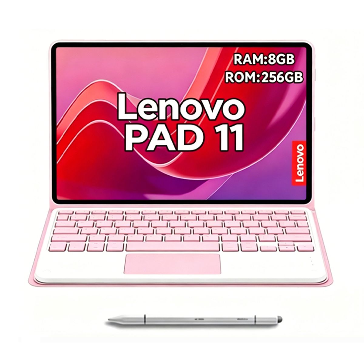 LENOVO - Tablet Lenovo Pad 11 2025 8+256GB 11" WIFI 2.5K-Gris+Teclado Rosa+Lápiz táctil
