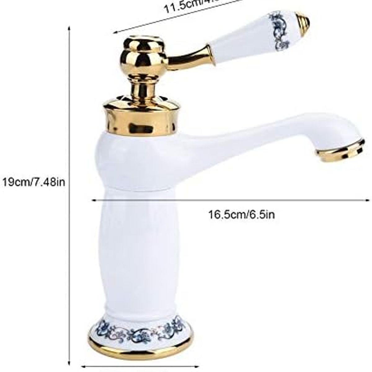 PUREPOWER - Grifo para Baño Lavabo ,Grifo de Cerámica de Latón Antiguo Agua FríaCaliente para Baño y Lavabo