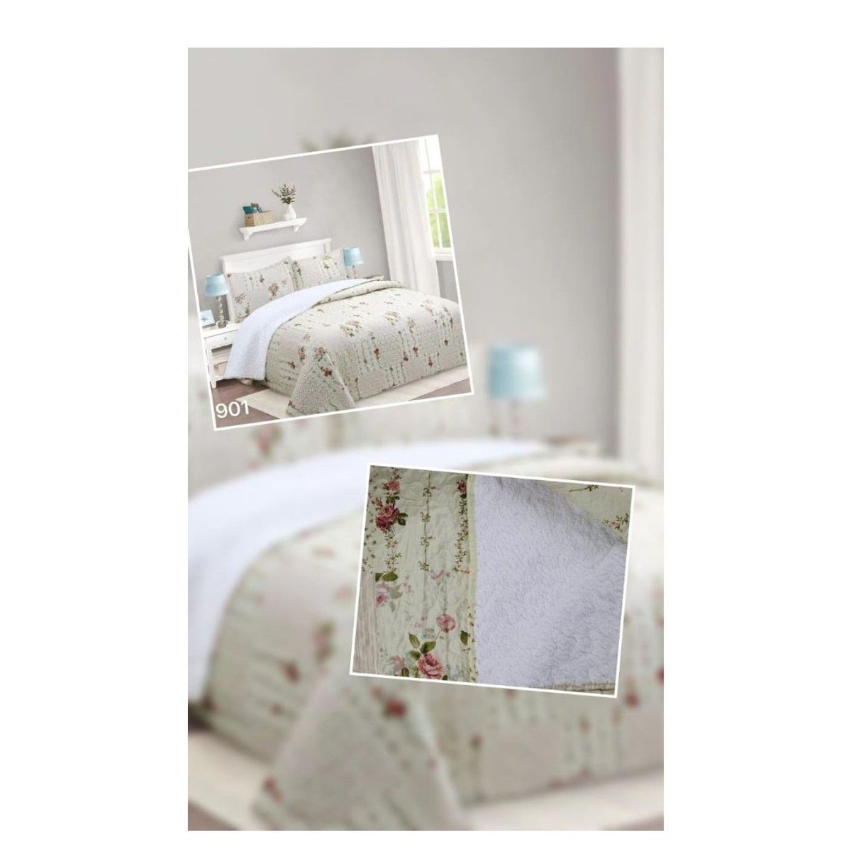 GENERICO - Cubrecama Quilt Con Chiporro Diseño King