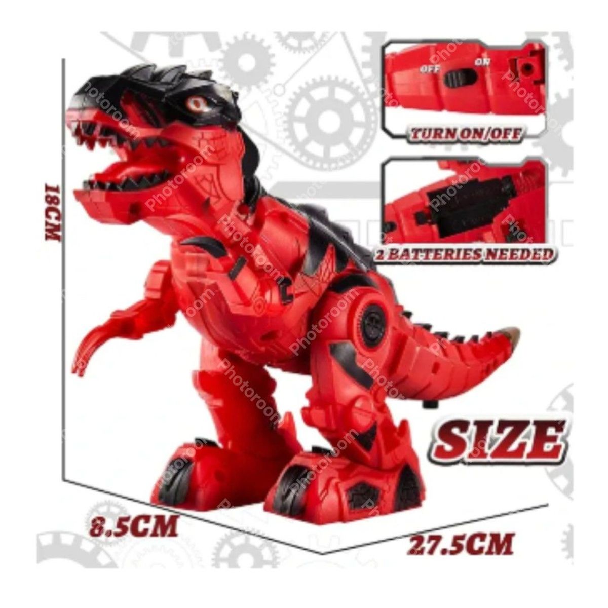 ANGELES DEL HOGAR - ROBOT DINOSAURIO T REX RUGE LUZ LED MOVIMIENTO JUGUETE