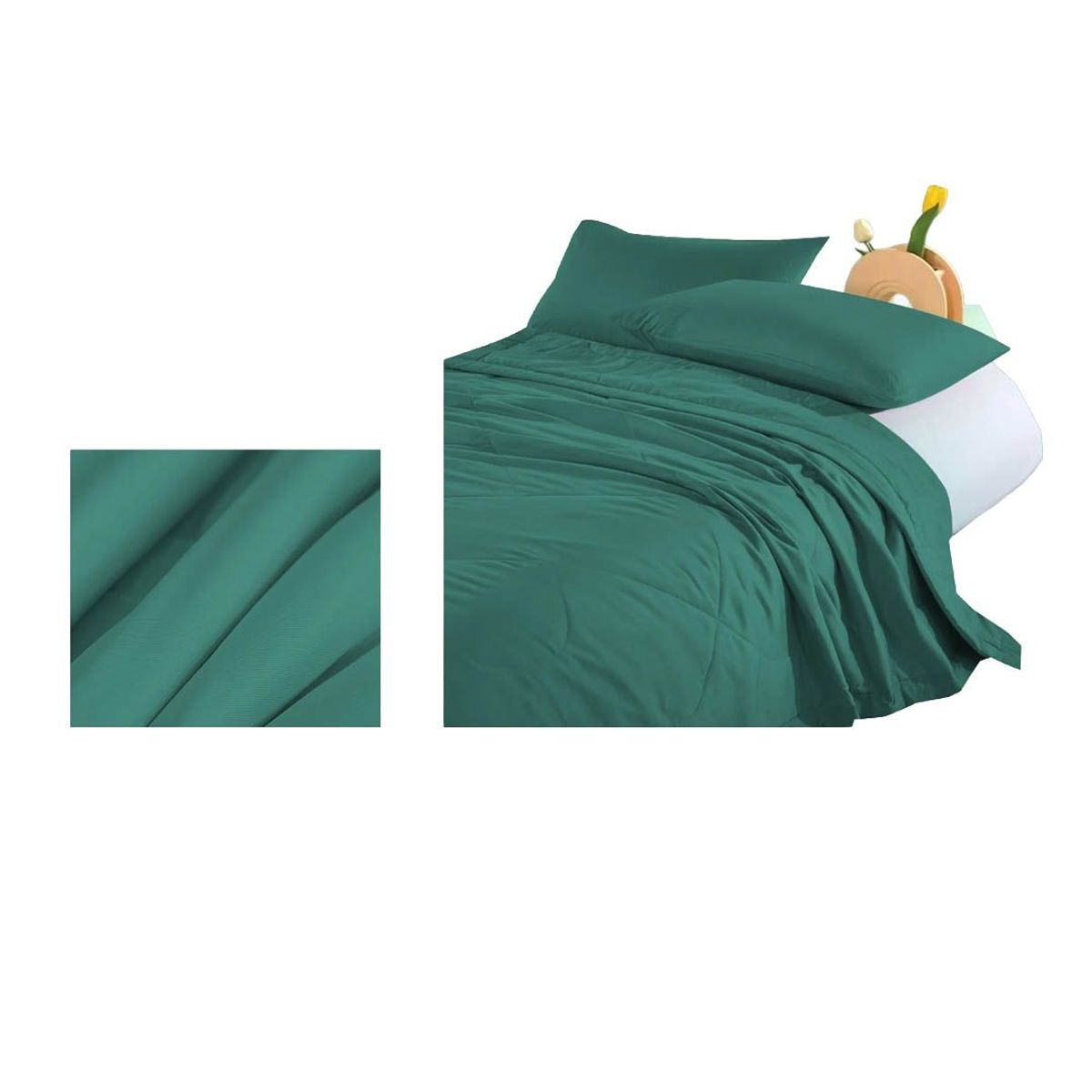 GENERICO - Plumon De Seda Liviano Y Termico Unicolor Plaza Y Media