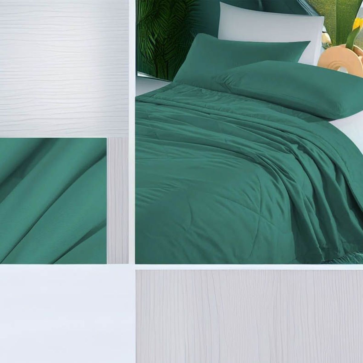 GENERICO - Plumon De Seda Liviano Y Termico Unicolor Plaza Y Media