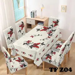 ANGELES DEL HOGAR - Mantel impermeable + 6 fundas de sillas