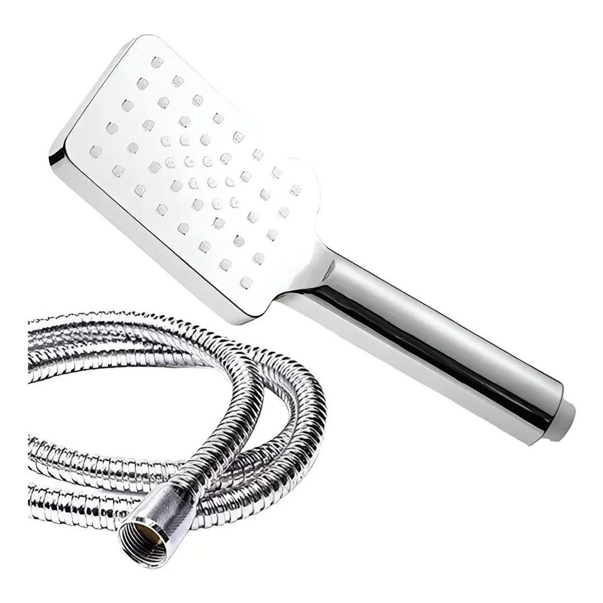 GENERICO - Ducha De Baño Rectangular Manguera Flexible 1,5mts Cromado