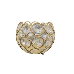 GENERICO - Porta velas Dorado con cristales