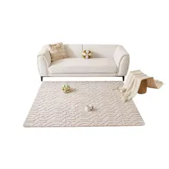 ANGELES DEL HOGAR - ALFOMBRA JACQUARD DE ALGODON 160X200CM BEIGE TF01