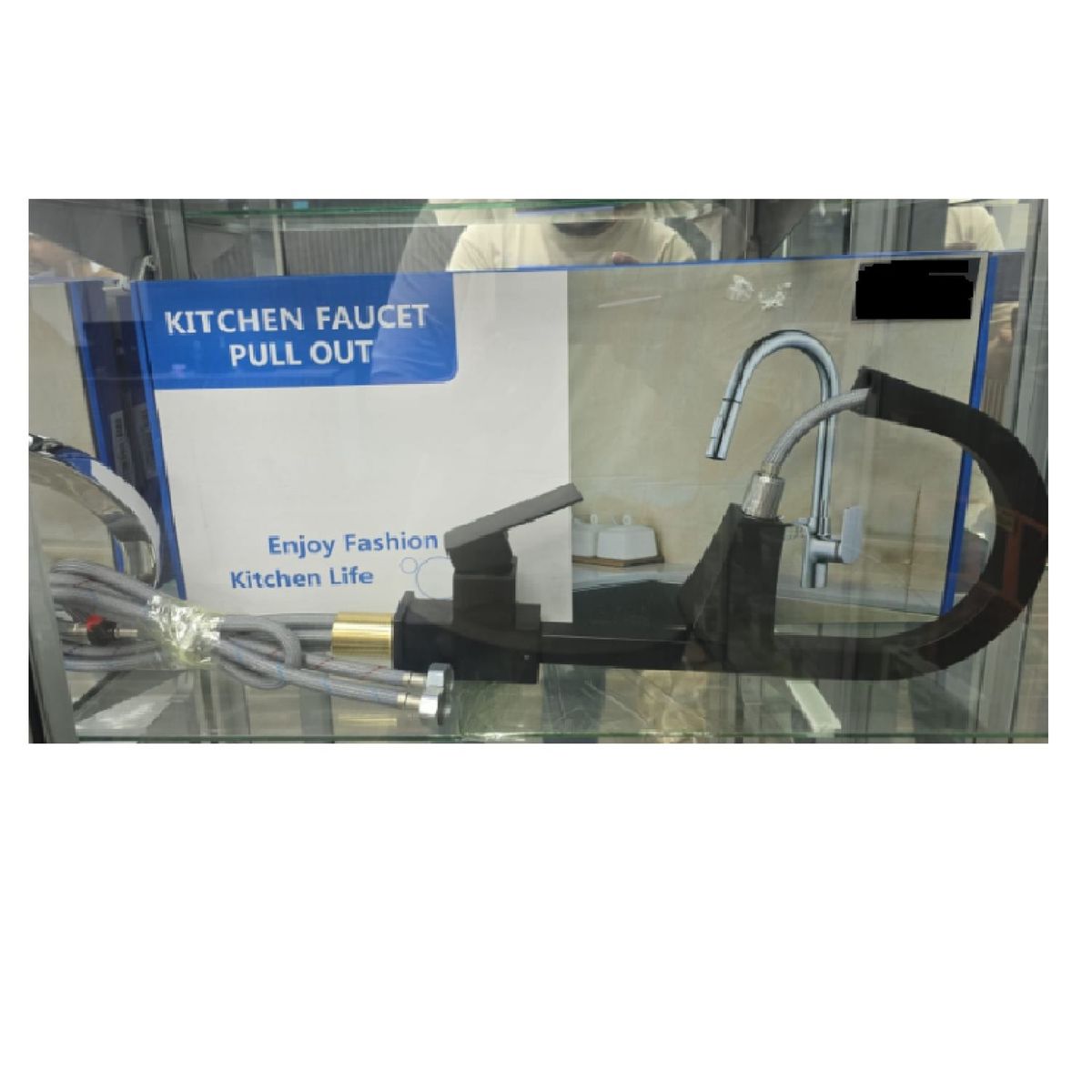 ANGELES DEL HOGAR - Grifo o Llave de fregadero o Lavaplatos de cocina con rociador negro