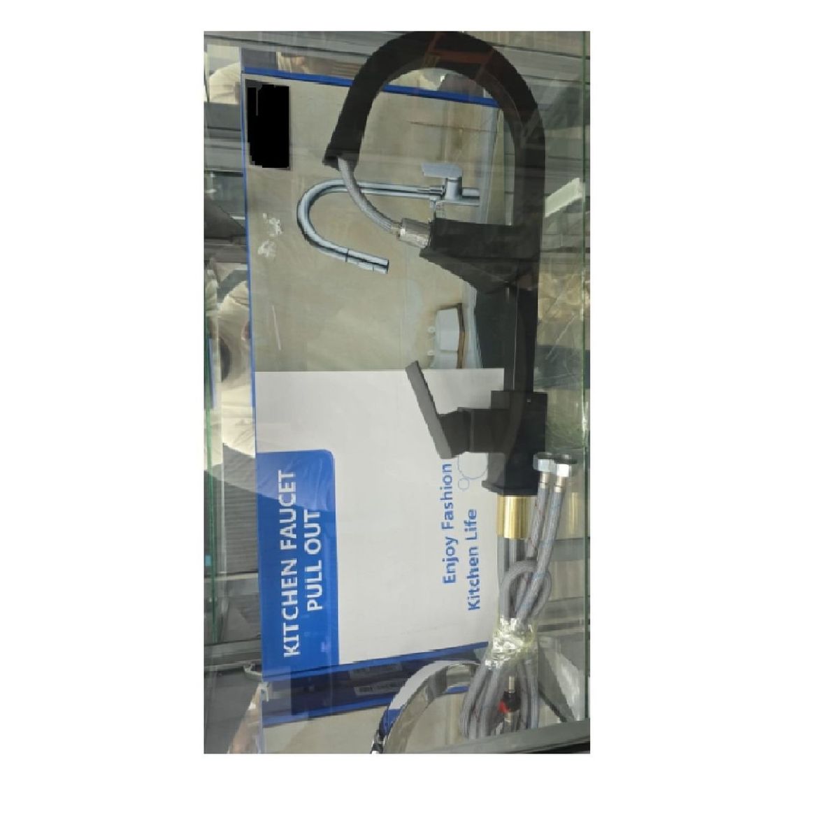 ANGELES DEL HOGAR - Grifo o Llave de fregadero o Lavaplatos de cocina con rociador negro