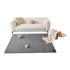 ANGELES DEL HOGAR - ALFOMBRA JACQUARD DE ALGODON 160X200CM GRIS OSCURO TF07