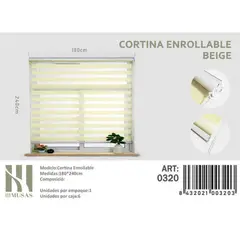 GENERICO - Cortina Roller Dia Y Noche 180X240 Cm