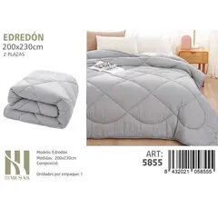 ANGELES DEL HOGAR - EDREDON NORDICO 2 PLAZA COLOR GRIS 200X230
