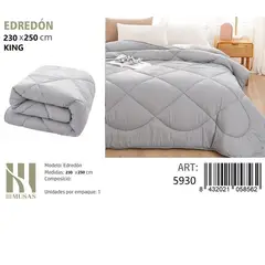 ANGELES DEL HOGAR - EDREDON NORDICO KING COLOR GRIS 230X250