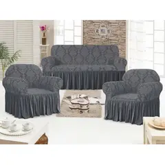 ANGELES DEL HOGAR - Fundas para Sofa Cubre Sillones Turco 3 Cuerpos 1 y 1 Gris
