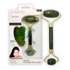 ANGELES DEL HOGAR - Rodillo masajeador facial con piedra de cuarzo