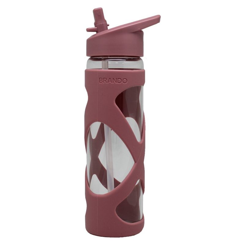 BRANDO - Botella De Agua Vidrio Bpa Free 510Ml Rosa