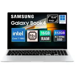 SAMSUNG - NOTEBOOK NEW GALAXY BOOK4 2025 15.6 FULL HD INTEL CORE7 150U SSD 512GB 16GB LECTOR HUELLA