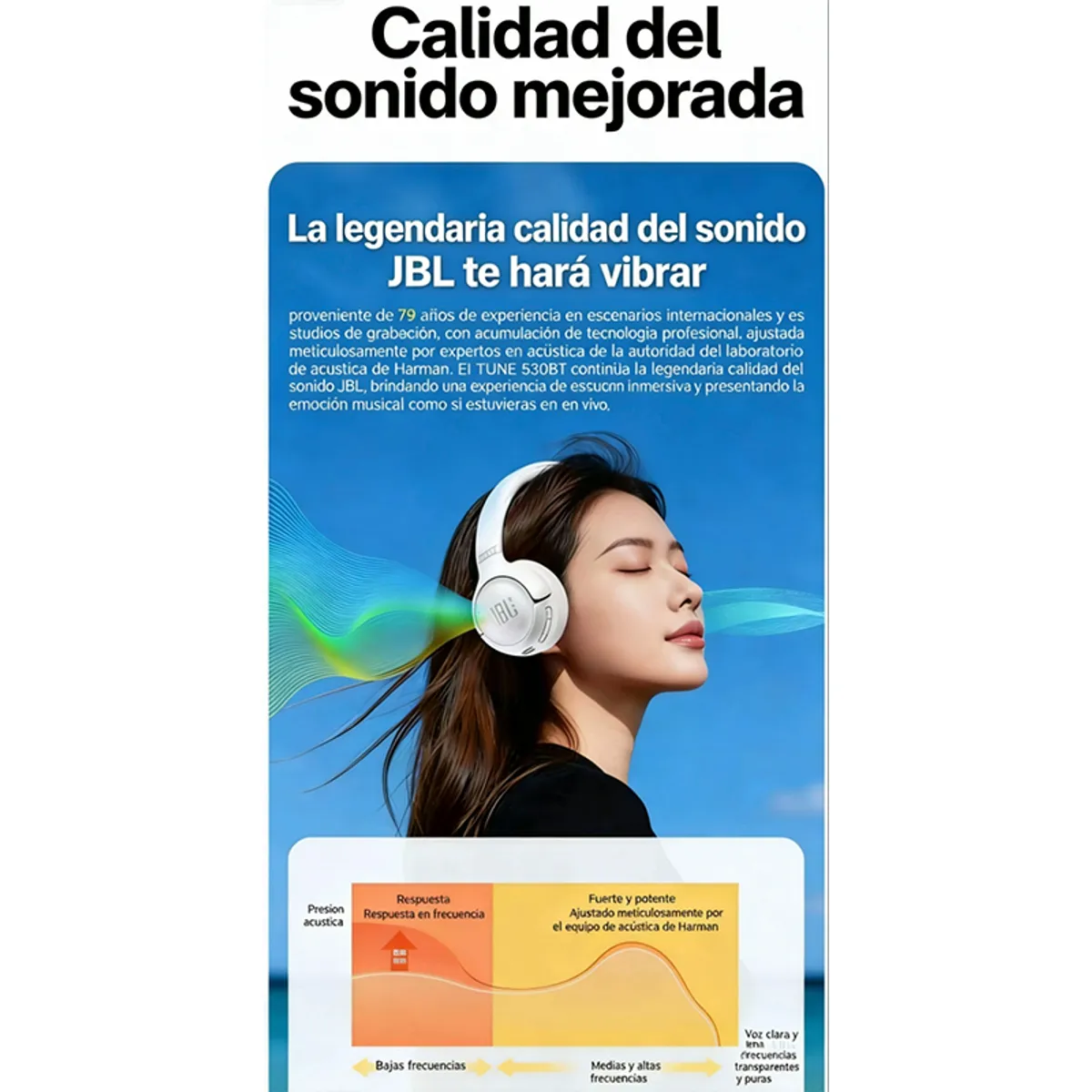 JBL - Audifonos jbl Inalámbrico Tipo Diadema Tune 530BT Bluetooth 6.0