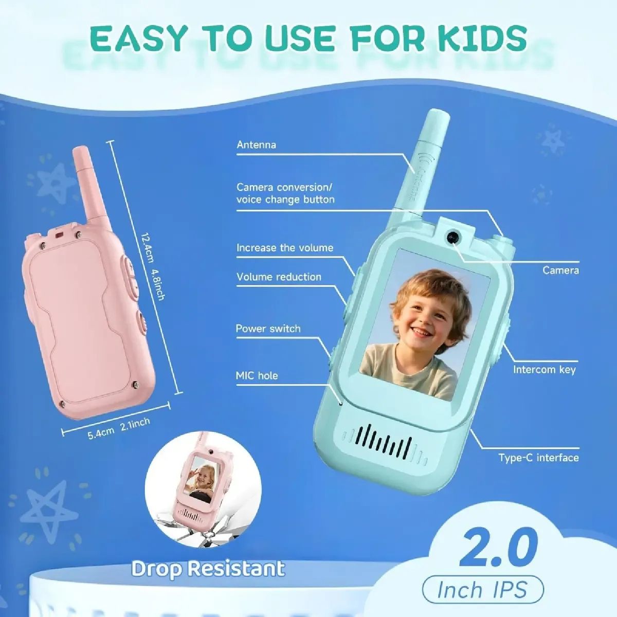 GENERICO - Walkie Talkie Infantil Con Videollamada