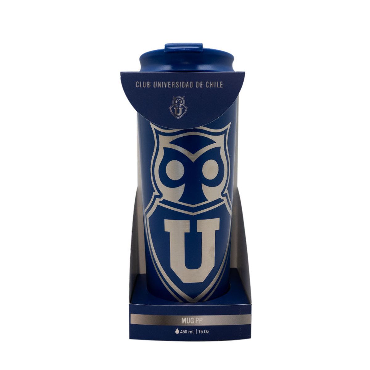 TITANIO - MUG METALICO U DE CHILE AZUL 450 ML FANATIKO