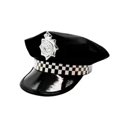 GENERICO - Gorro Sombrero Policía Adulto Unisex Disfraz Fiestas Cosplay