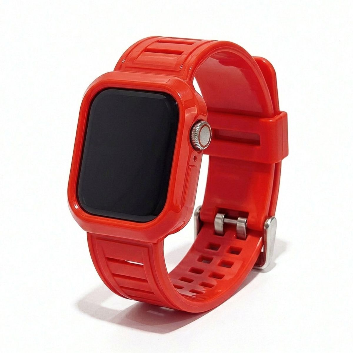 GENERICO - Funda + Correa Apple Watch SE  Protección Completa 44mm-Rojo