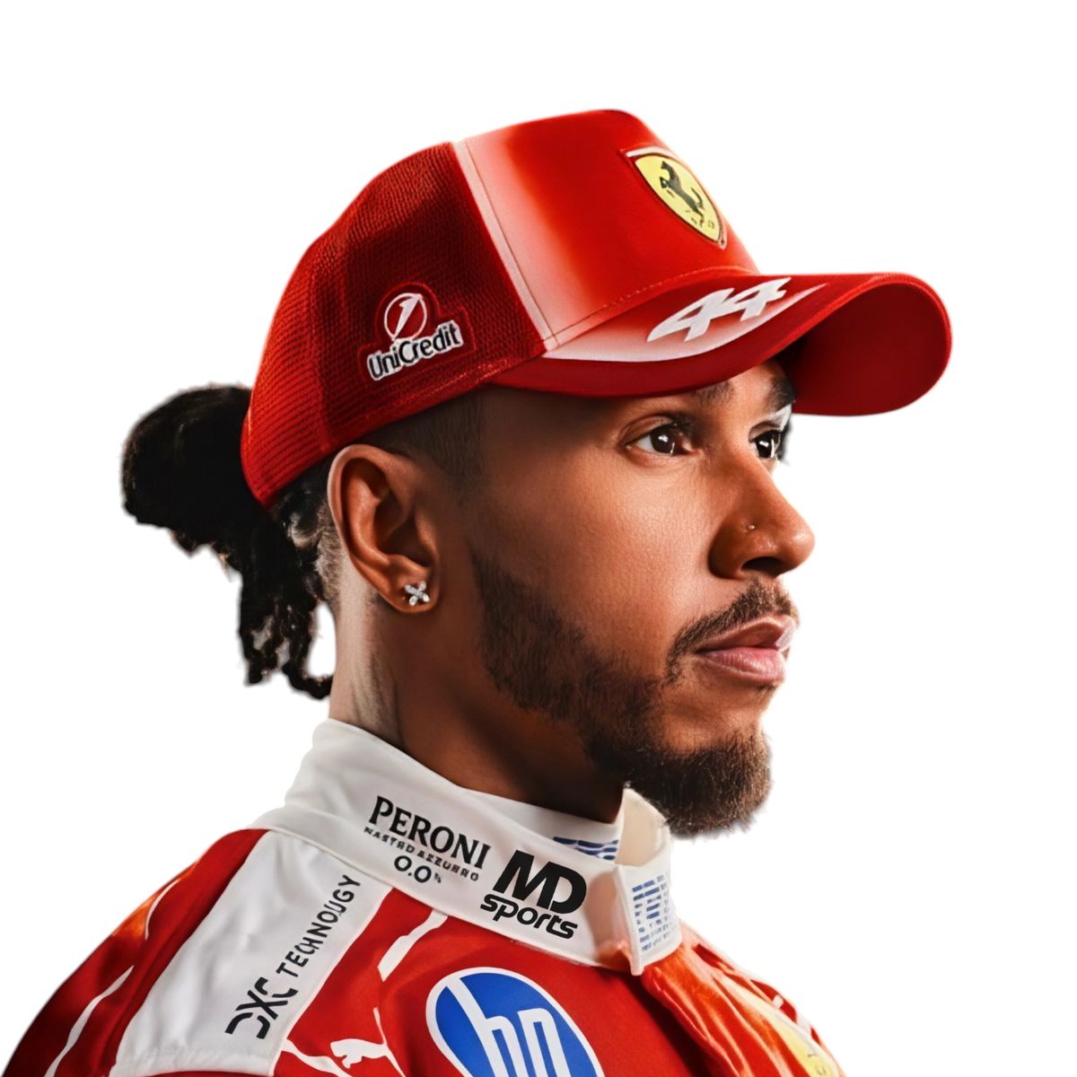 FERRARI - Gorro Jockey Puma Scuderia Ferrari HP Lewis Hamilton Oficial Rojo 2026