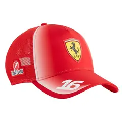 FERRARI - Gorro Jockey Puma Scuderia HP Charles Leclerc Oficial Rojo 2026