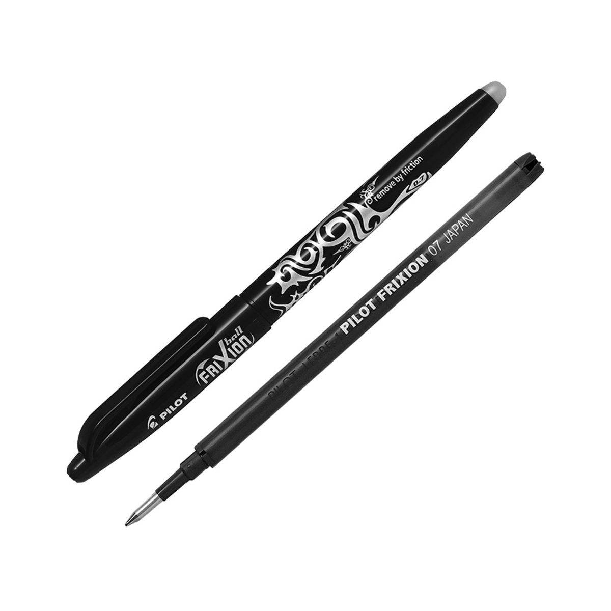 PILOT - Set Lápiz Gel Frixion Ball 0.7 mm Negro y Repuesto Pilot