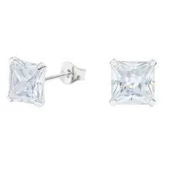 LK LUKSO - Aros Circón 8x8 mm Unisex Plata Ley 925