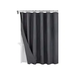 GENERICO - Cortina Baño Ducha Con Iman Y Forro Gris Labg