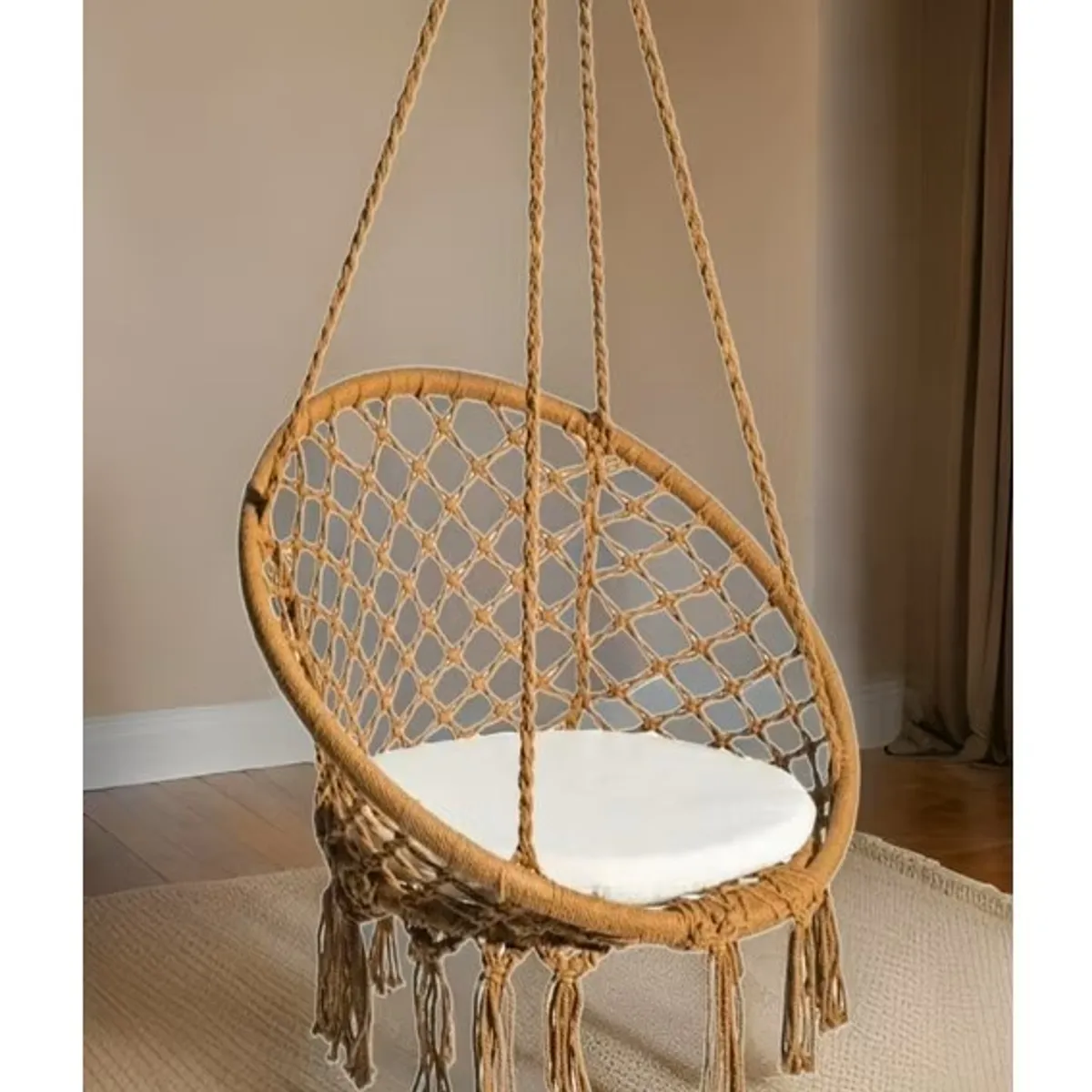 GENERICO - SILLA TIPO HAMACA COLGANTE CON DISEÑO TEJIDO
