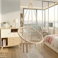 GENERICO - SILLA TIPO HAMACA COLGANTE CON DISEÑO TEJIDO