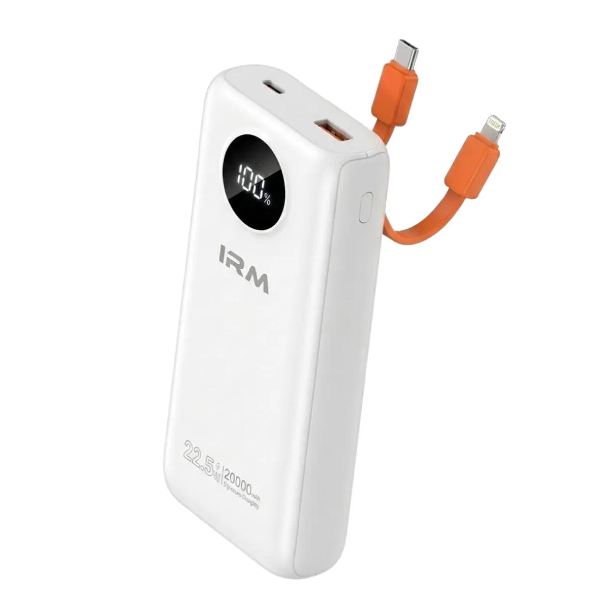 IRM - Power Bank IRM 20000mAh 22.5W Carga Ultra Rápida PD + QC 3.0 iPhone Android