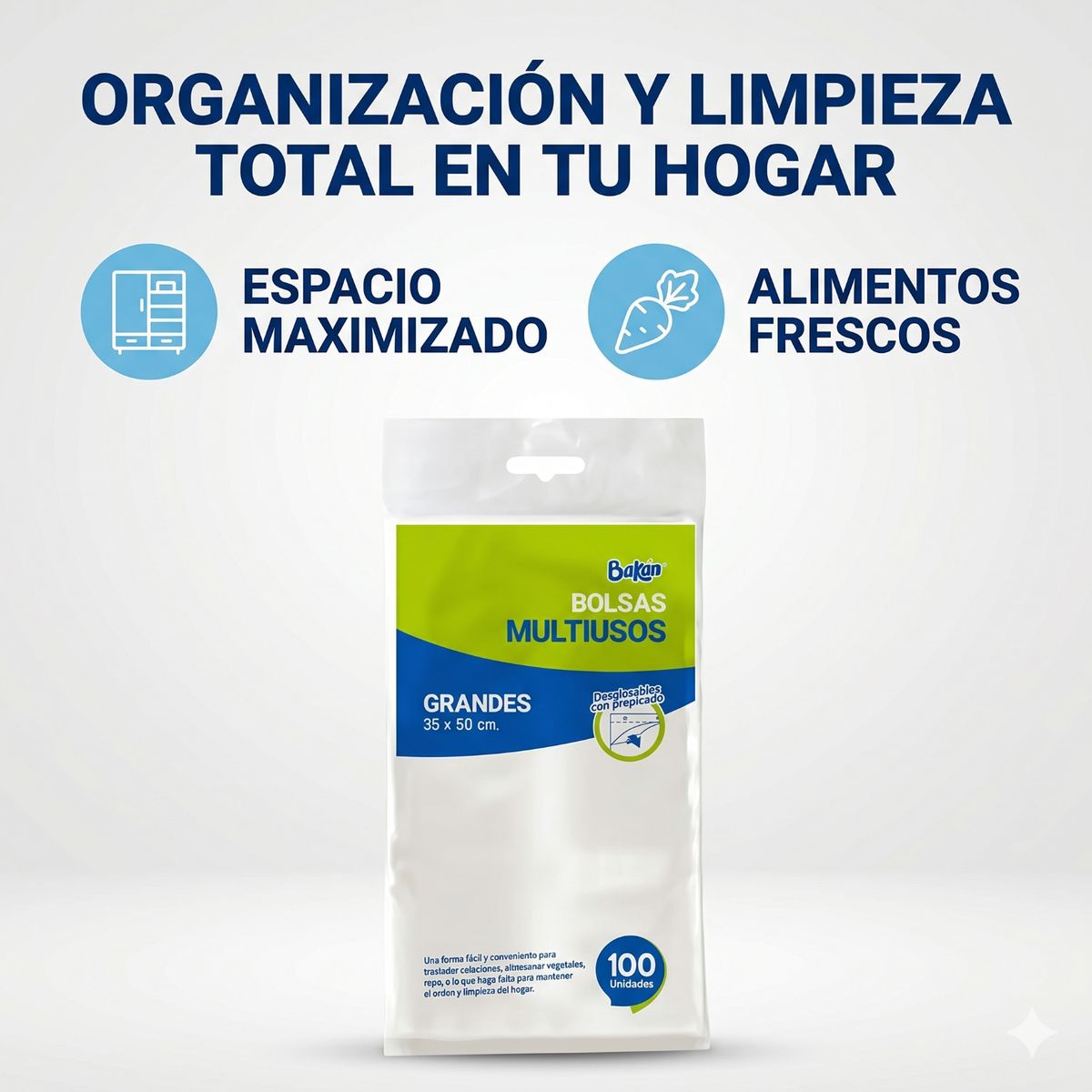 GENERICO - Bolsas Multiuso Bakan 35x50 Bolsa Taco Grande 100 Unidades