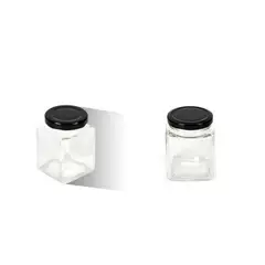 GENERICO - BOTELLA DE VIDRIO 100ML TAPA NEGRA 7.5x5.3cm