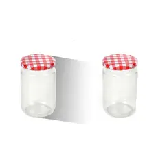 GENERICO - FRASCO DE VIDRIO 230ML TAPA ROJA 9x6CM